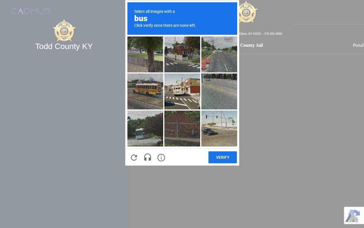 Todd County official custody portal for busted mugshot and roster records